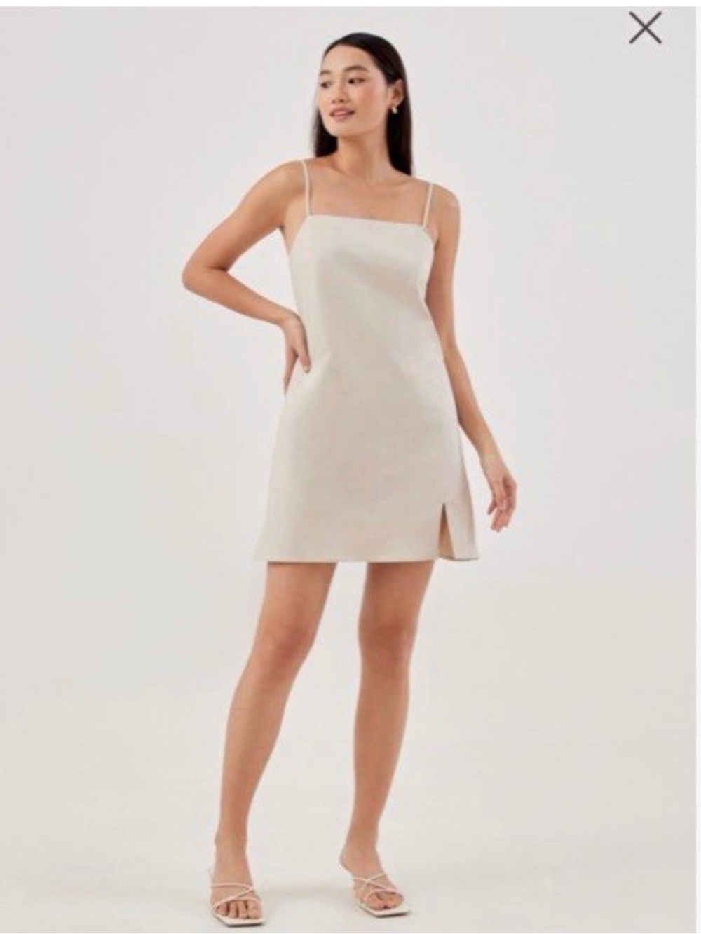 Petal & pup Sleeveless Square-Neck Mini Dress in Cream